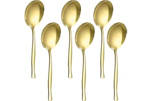 Teyyvn Black Stainless Steel Buffet Serving Spoon, Set of 8