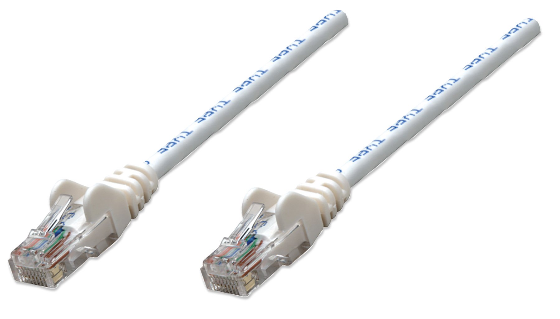 Intellinet Network Patch Cable, Cat5e, 2m, White, CCA, U/UTP, PVC, RJ45, Gold Plated Contacts, Snagless, Booted, Polybag