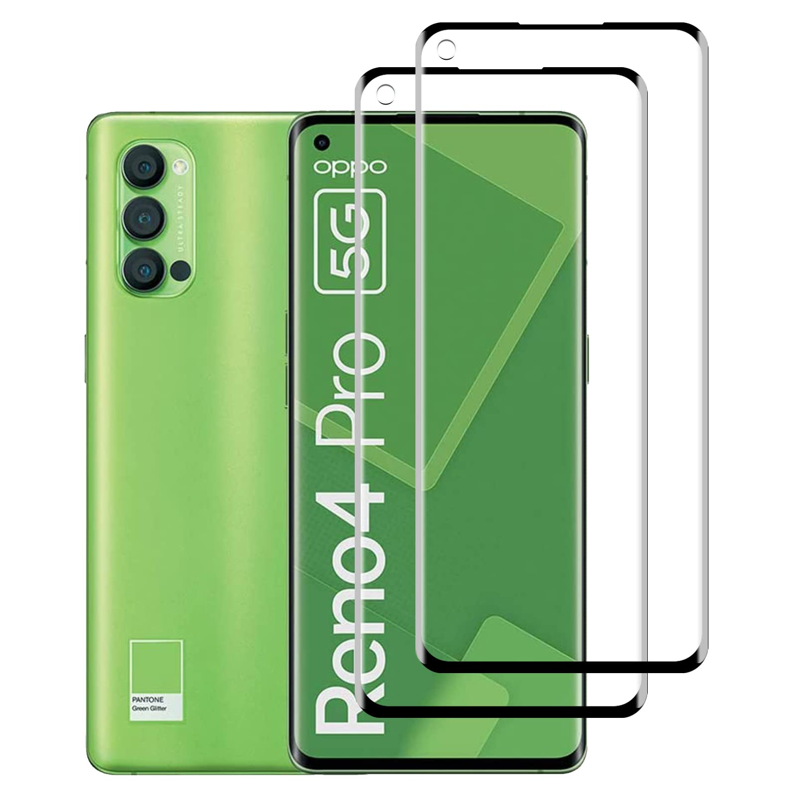 KELOLIN [Pack of 2 Tempered Glass Screen Protector for OPPO Reno4 Pro 5G/Find X3 Neo 5G, 3D Full Coverage [9H Hardness] [Anti-Scratch] [No-Bubble] Screen Protector for OPPO Reno4 Pro 5G/Find X3 Neo