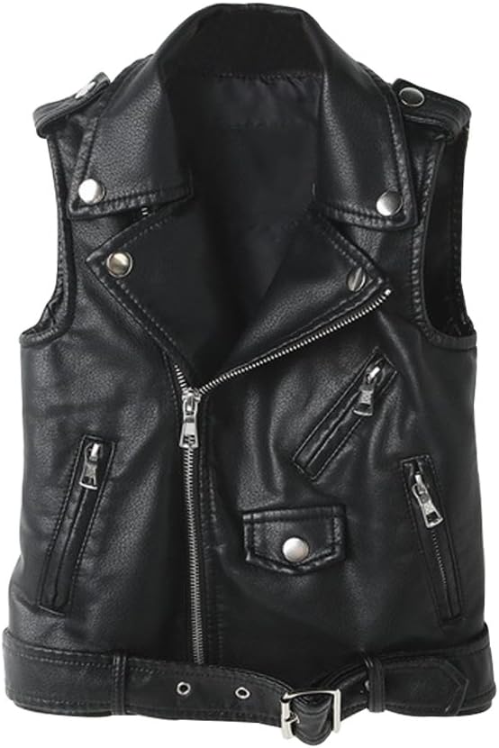 Women's Faux Leather Sleeveless Jackets Motorcycle Biker Vest Gilet