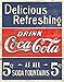 Desperate Enterprises Coca-Cola Delicious 5 Cents Tin Sign - Nostalgic Vintage Metal Wall Decor - Made in USA - 12.5