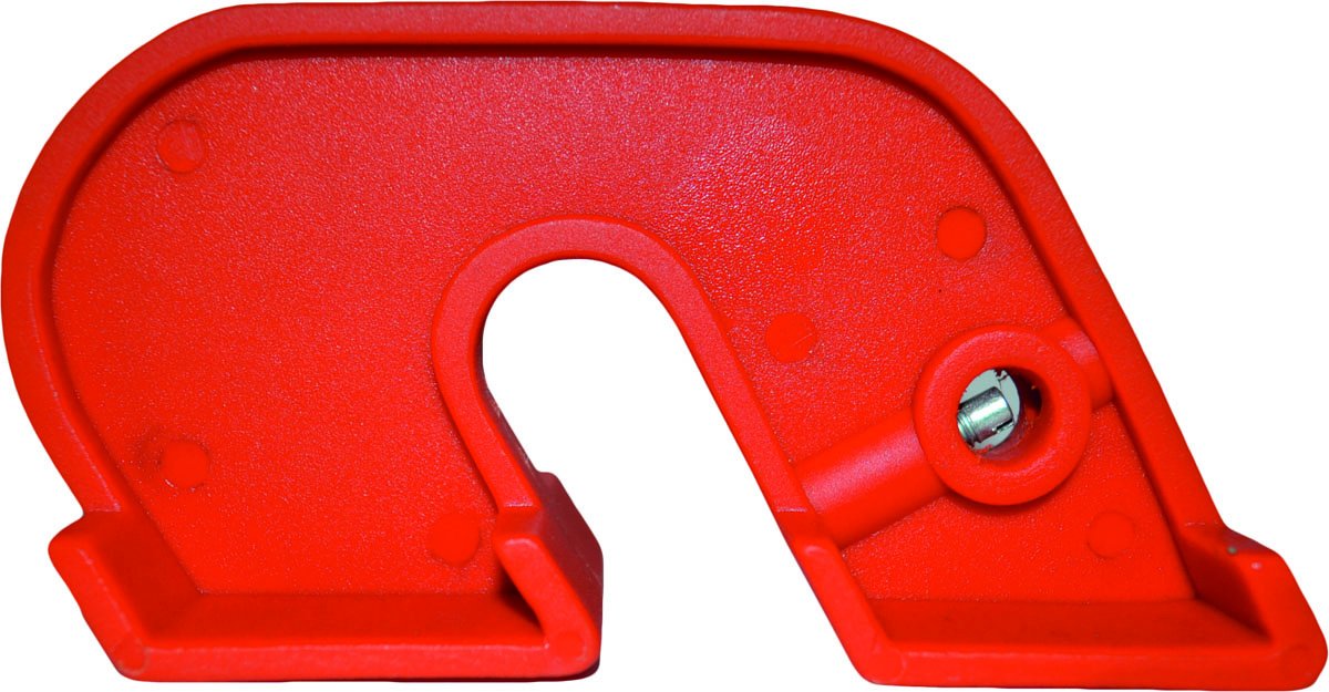 Circuit Breaker MCB Lockout Tagout, Internal Grub Screw, Clamp Size 35mm x 40mm, Red
