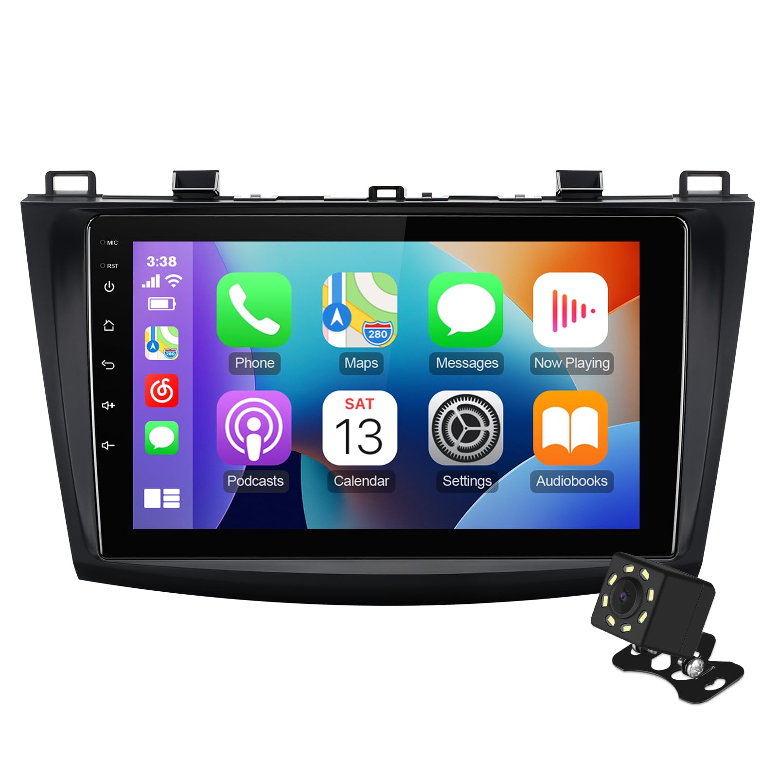 Photo 1 of 9-Inch IPS Touchscreen Android 10 Car Stereo for Mazda 3 2010-2013 with Wireless CarPlay & Android Auto 2+32GB Car Radio, Support GPS, WiFi, Bluetooth, FM Radio, Backup Camera, SWC, Dual USB, AUX-in