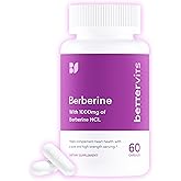 Bettervits Berberine 1000mg HCL for Optimal Absorption | Berberine Supplement for Metabolism and Weight Management | 60 Vegan Capsules