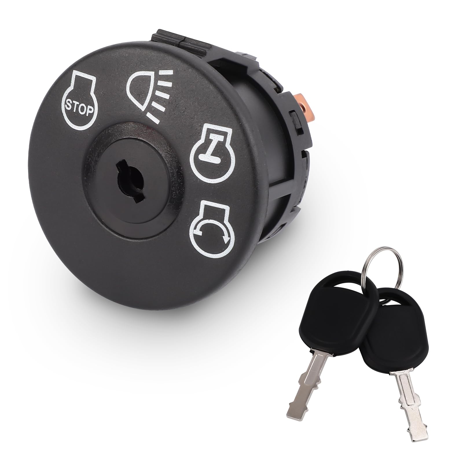 NQEUEPN Lawn Mower Starter Ignition Switch with Key 7 Terminals for Husqvarna Sears Craftsman John Deere Parts, 4 Position Ignition Starter Switch Compatible with 175566 175442 GY20074 and More