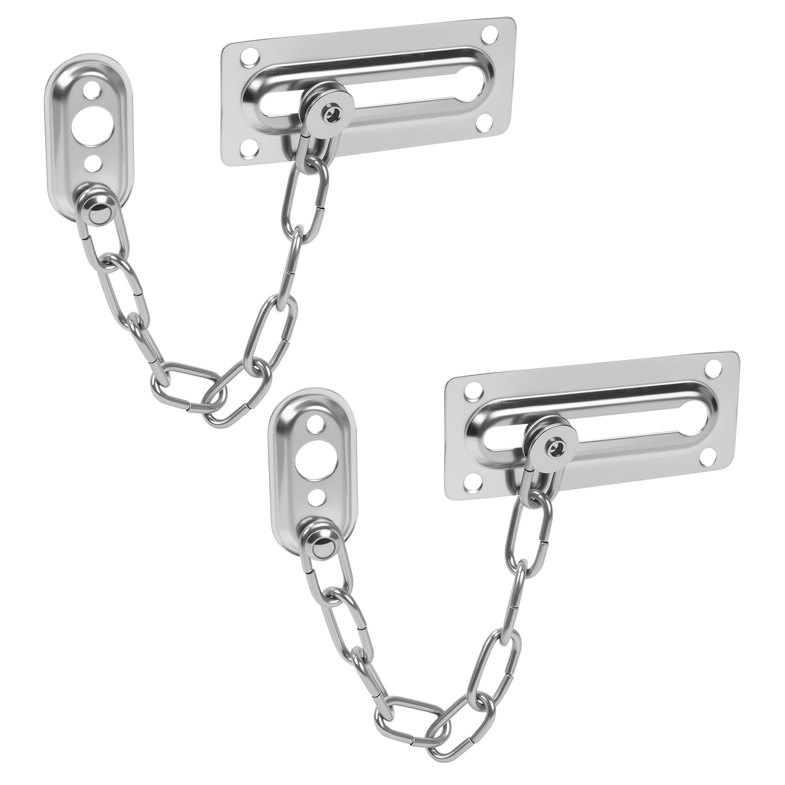 Photo 1 of 2 Pack Door Chain Lock, Heavy Duty Stainless Steel Locks for Inside Door, Durable and Rust-Proof, Child and Pet Safety Lock for Bedroom, Apartment, Hotel