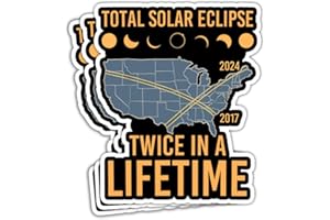 SODAVA (3Pcs) Total Solar Eclipse Twice in a Lifetime Stickers America Total Solar Eclipse April 8 2024 Sticker Solar Eclipse Stickers 2024 Total Solar Eclipse Stickers Gift Stickers 3x4 inch