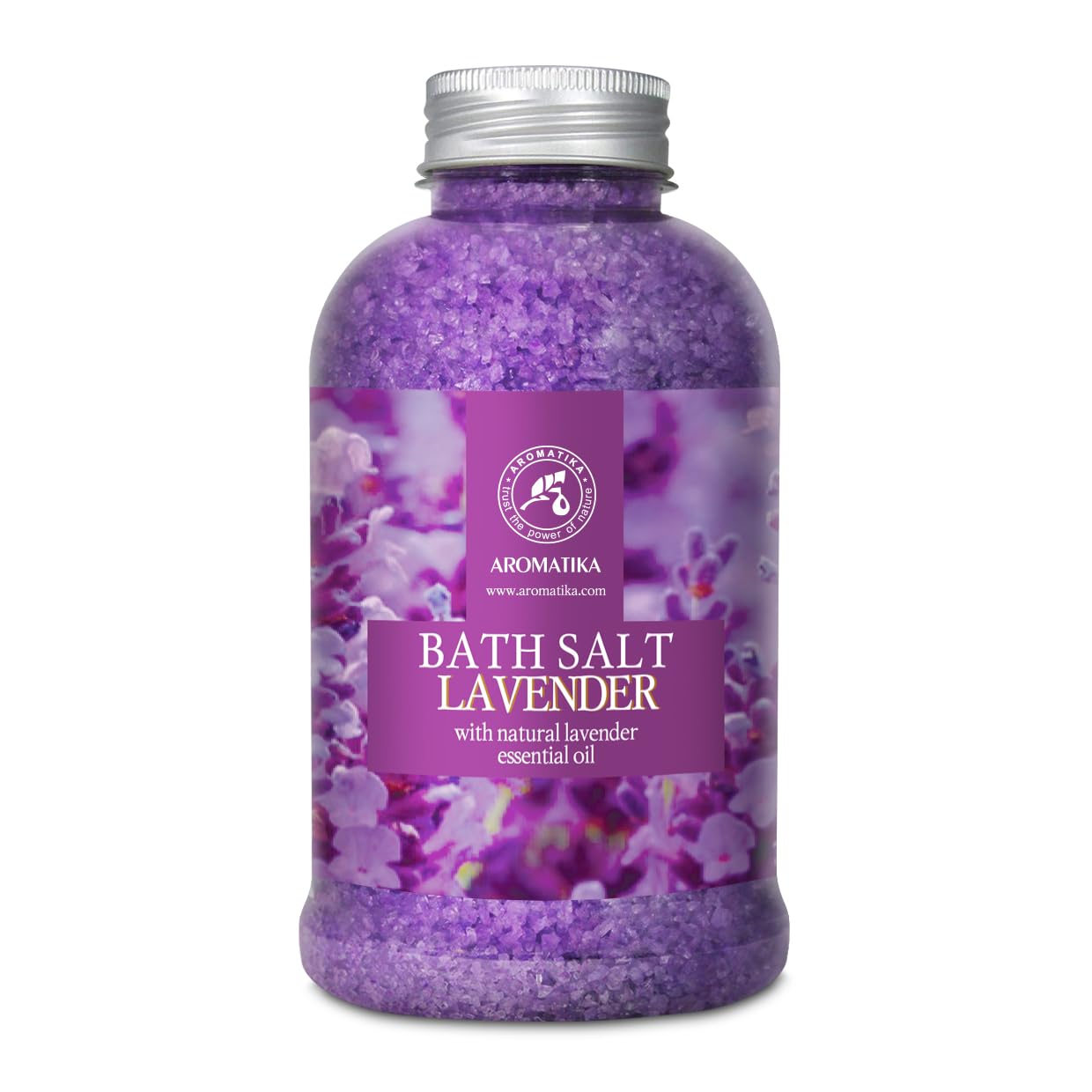 AROMATIKA Lavender Essential Oil Bath Salts – 600 g Aromatherapy Bath Soak for Sleep & Stress Relief, Calming, Relaxing Spa Bath Salts for Soaking Bath, Body Care, Home Spa Wellness & Relaxation