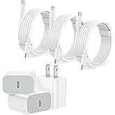 iPhone Charger Fast Charging【Apple MFi Certified】 3Pack USB-C Wall Charger Block with 6FT USB C to Lightning Cables for iPhon