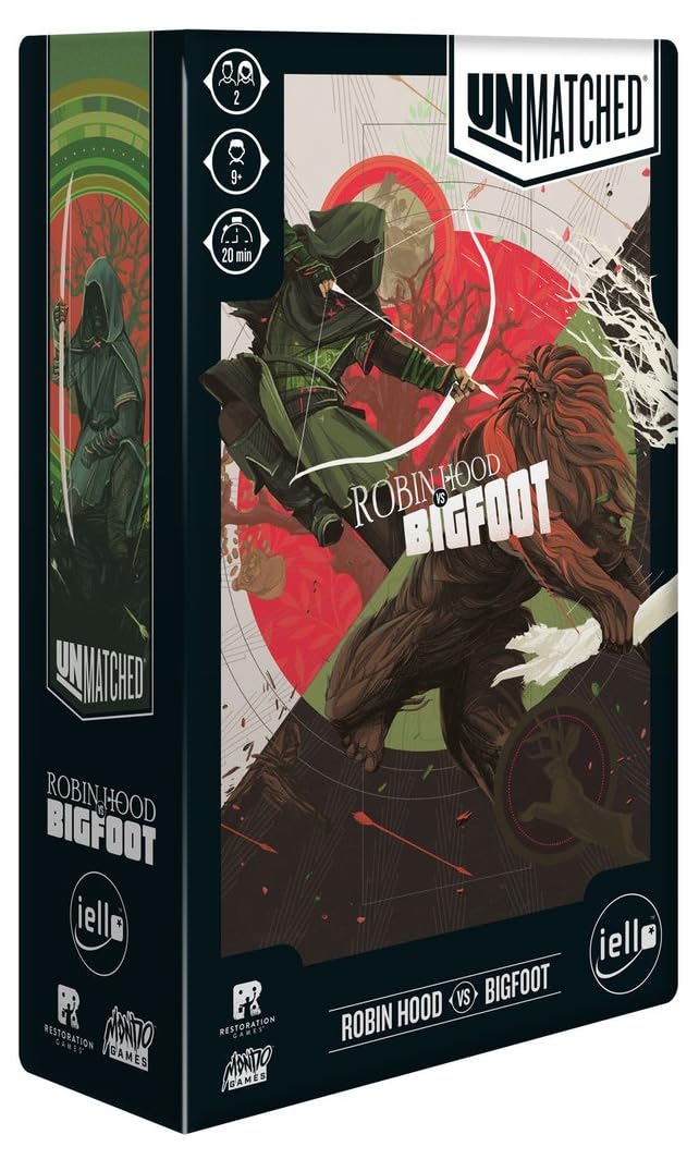 IELLO | Unmatched - Robin Hood vs Big Foot | Card Game | Ages 9+ | 2 Players | 20 mins Minutes Playing Time