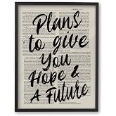 iHery 12x16in Jeremiah 29:11 Hope and a Future Framed Christian Art | Premium Black OAK Wood Frame with Canvas Print, Bible Verse Decor for Prayer Room, Bedroom, Living Room and Office, 1Pack
