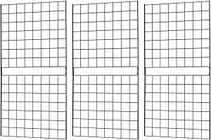 7RiversART Grid Wall Commercial Grade Grid Panels Heavy Duty Panel for Retail Display 2' W x 4' H, Black (Pack of 3) Portable