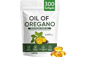 SUBMETIC Oil of Oregano with Black Seed Oil, 2 in 1 Organic Oregano Capsules, with 85% Carvacrol Oregano Oil, for Immune Support, Boosts Energy & Clarity, Digestion Support, Non-GMO, 300 Softgel (1)