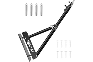 LOMTAP Ring Light Wall Mount Triangle Boom Arm with 180 Metal Flexible Rotation Max Length 4.4 Feet/135cm Adjustable Camera Mount Up to 4.26ft for Monolight, Softbox, Reflector, Strobe Light