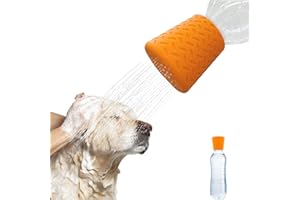 Bongpuda Portable Outdoor Shower For Dogs,Portable Shower Head,Bottle Attachment For Portable Outdoor Shower,Works with Most Plastic Water or Soda Bottles from 16 oz to 2 Liters(Orange)