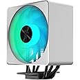 APNX AP1-V White Tower ARGB CPU Air Cooler, 5 Heat Pipes, Aluminum Frame, PWM Hydro Bearing Fan, High Air Flow, 165mm (H), Intel LGA 1700/1200, AMD Ryzen AM5/AM4