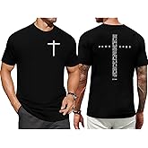 Christian Shirts for Men Vintage Religious Cross Bible Verse T-Shirt Jesus Faith Tshirt Inspirational Graphic Tees