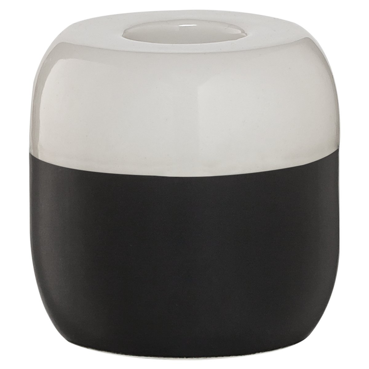 Sealskin Sphere Candle Holder, Porcelain, Black, 6.8 x 6.8 x 6.8 cm