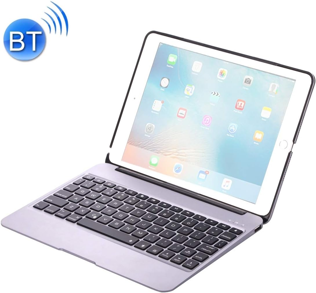 Leluckly1 Hard comfortable Shockproof Protective case F07 for iPad Pro 12.9 inch Portable Foldable Aluminium Alloy Wireless Bluetooth Backlight Keyboard(Grey) Design to precision for your tablet
