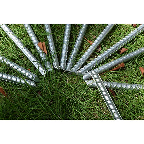 AAGUT Rebar Stakes Galvanized Metal Tent Stakes Heavy Duty 12 inch