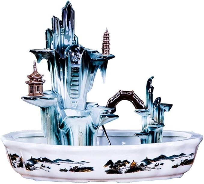 Desktop fountain Ceramic Indoor TableTop Water Fountain 15" High