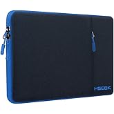 Hseok Laptop Case 15.6 Inch Sleeve, Shockproof Protective Water Repellent with Accessory Pocket,Compatible with Mac Pro 16 inch 2025-2019, Sleeve Bag for Most 15 15.6 16 Notebooks,Black&Blue