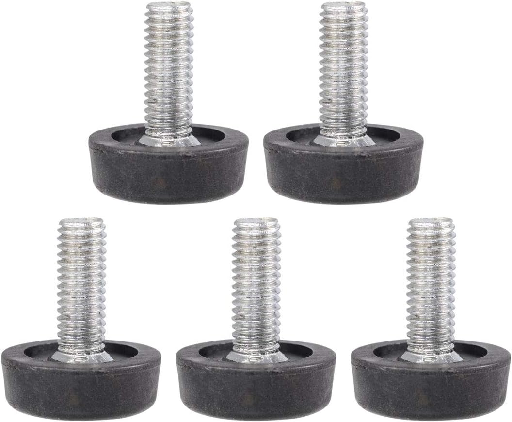 sourcingmap 5 Pcs Screw On Type Furniture Leveling Foot Adjuster Black