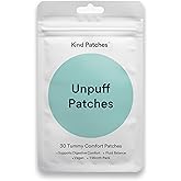 Kind Patches Unpuff Patches with Dandelion Root, Fennel, Artichoke, Ginger, and Turmeric Extract - Vegan - 30 Count