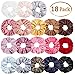 Whaline 40 Color Satin Hair Scrunchies Elastic Hair Bobbles Ponytail Holder Hair Scrunchy Vintage Hair Bands Ties for Women Girls