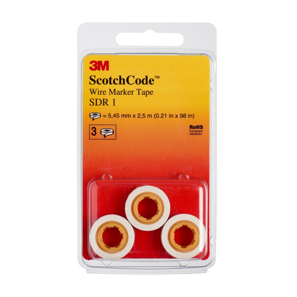 3 M Scotch Code SDR Wire Identification Marker Refill Rolls Number 1 (Pack of 3)