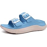 KuaiLu Womens Recovery Sandals With Comfortable Plantar Fasciitis Arch Support, Orthotic Adjustable Thick Cushion Sport Slides Reduces Stress on Feet, Joints & Back Post-Exercise