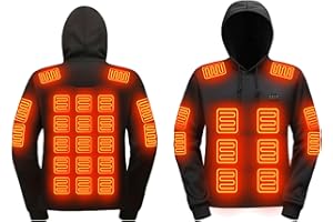 Heated Hoodies for Men Four Control 29 Zones Heated Pullover Sweatshirt Winter Warm Loose Thermal Hooded Jumper