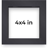 4x4 Inch Shadow Box Frame Contemporary Black Finish | 3/4" Depth of Usable Space| Vertical or Horizontal Display | Interior Size 4x4 Inch in| UV Resistant Acrylic, Acid-Free Backing, Wall Hangers |