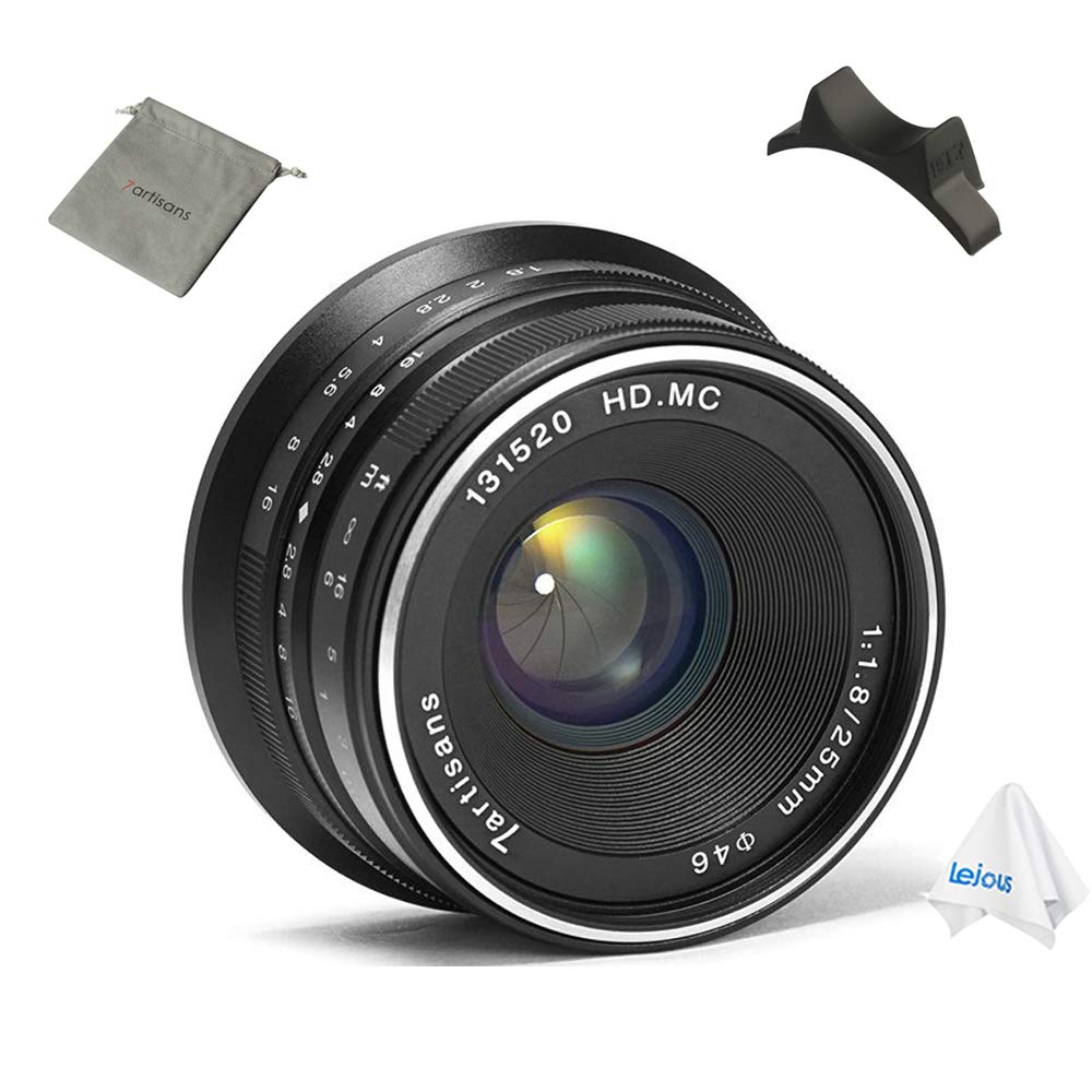 Amazon.com : 7artisans 25mm F1.8 Manual Focus Prime Fixed Lens for Fujifilm  FX Mount X-Pro1 X-Pro2 X-A1 A2 A3 A10 E1 E2 E3 T1 T10, etc (Black) : Camera  & ...