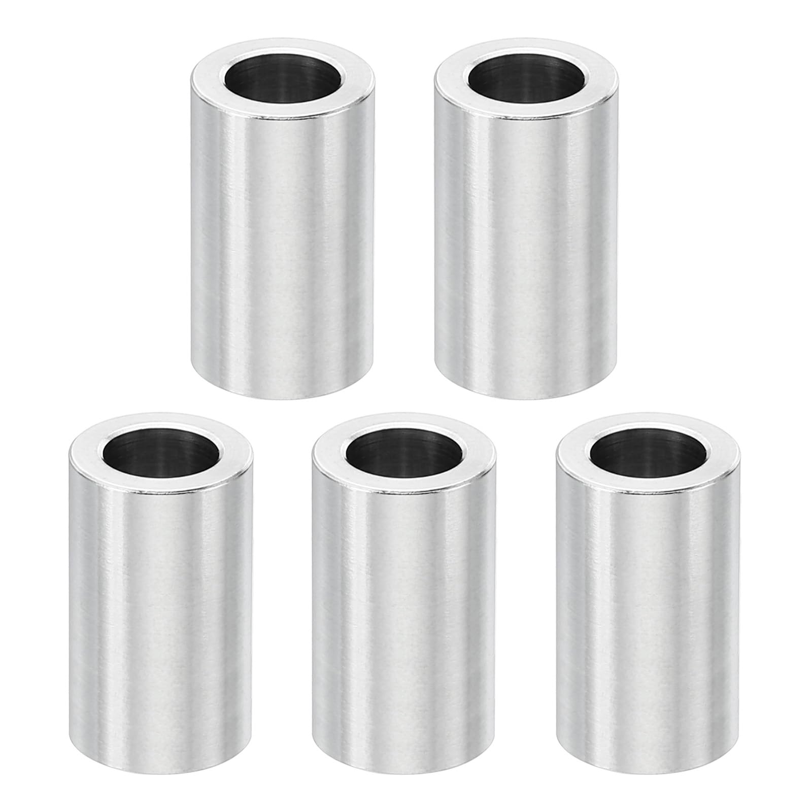 PATIKIL M6 Stainless Steel Spacers, 5 Pcs Metal Spacer Stainless Steel 6.2mm ID x 10mm OD x 20mm L Spacer Screw Standoff Round for 1/4" or M6 Screw Bolts
