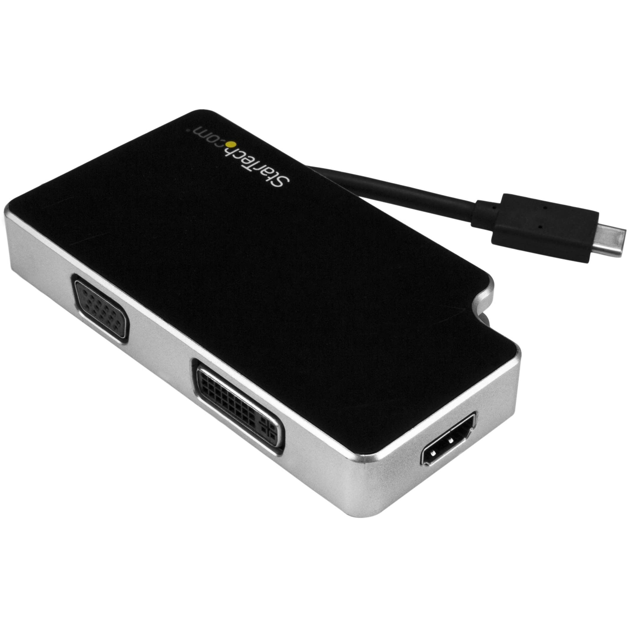 StarTech.com Travel A/V Adapter: 3-in-1 USB-C to VGA, DVI or HDMI - 4K