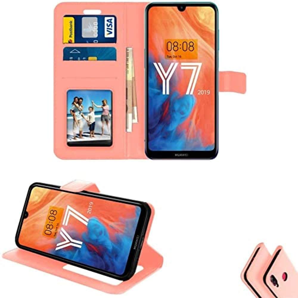 iPOMCASE Coque Portefeuille pour Huawei Y7 2019, Rose Doré