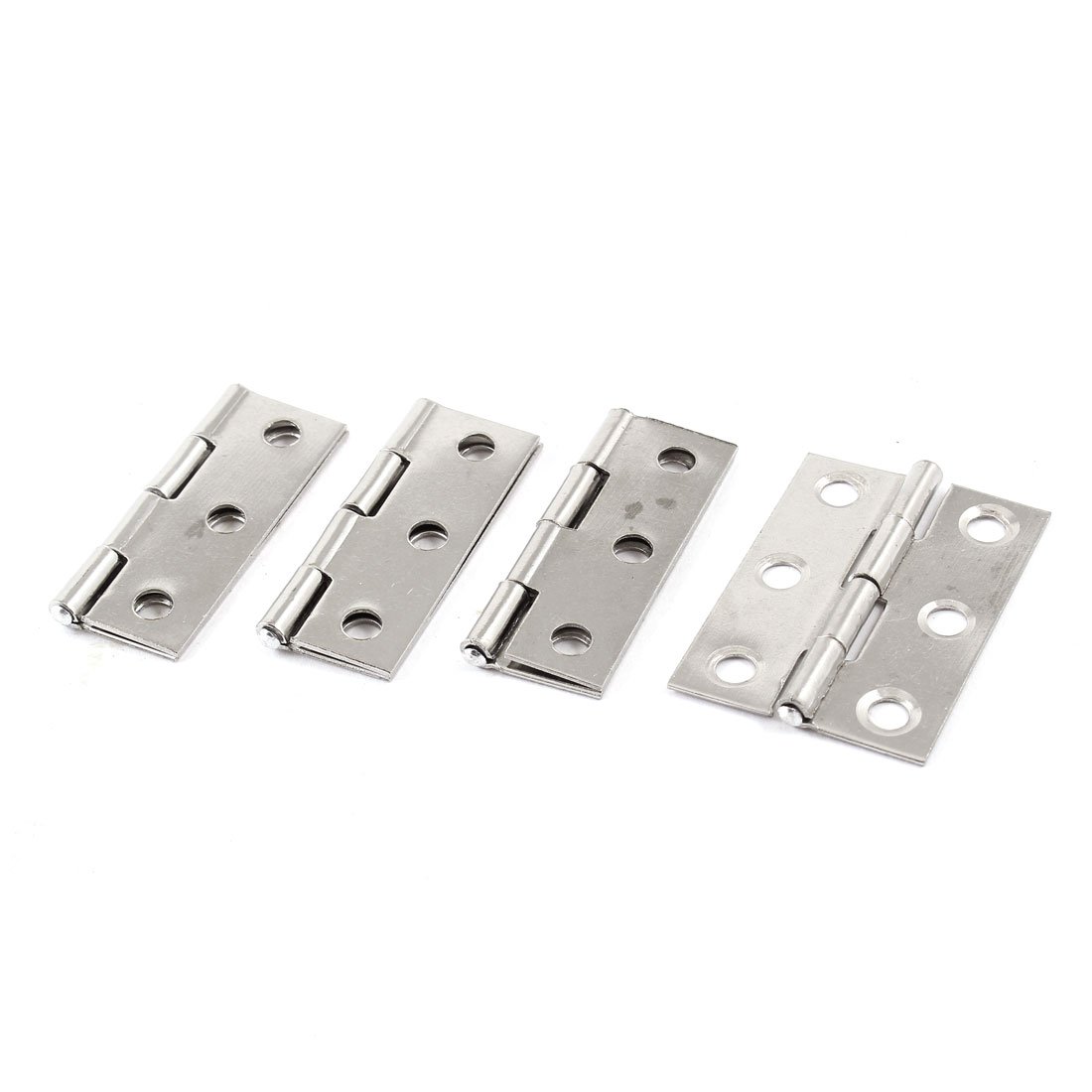 Sourcingmap 4 Pcs Stainless Steel Folding Cabinet Door Hinge 45mm x 32mm