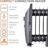 Warmlite 650W Oil Filled Radiator 5 Fin with Adjustable Thermostat view 2