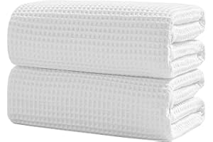 XIQ 40x80 Inch Oversized Bath Sheets Towels for Adults Waffle Weave Microfiber Extra Large Bath Towels for Bathroom(White, 2PCS)