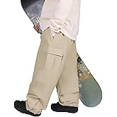 North Peak Womens Mens Baggy Snow Ski Pants Waterproof Windproof Insulated Winter Outdoor Snow Snowboard Cargo Pants
