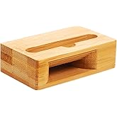 SEWACC Phone Stand for Desk Bamboo Phone Sound Amplifier, Universal Wood Cellphone Holder Stand, 3.93 x 2.36 x 1.18 Inch