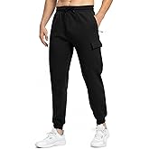 Rdruko Men's Fleece Joggers Pants Winter Warm Sweatpants with Zipper Pockets Athletic Running Gym Workout