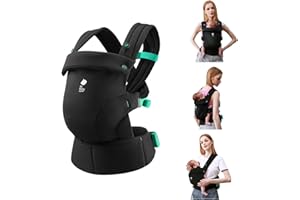 Bc Babycare CocoonGo Baby Carrier – CloudTouch Soft & Ergonomic Baby Carrier for 7–44 lbs | Easy to Wear, Adjustable Fit, Travel-Ready, Machine Washable (Black)