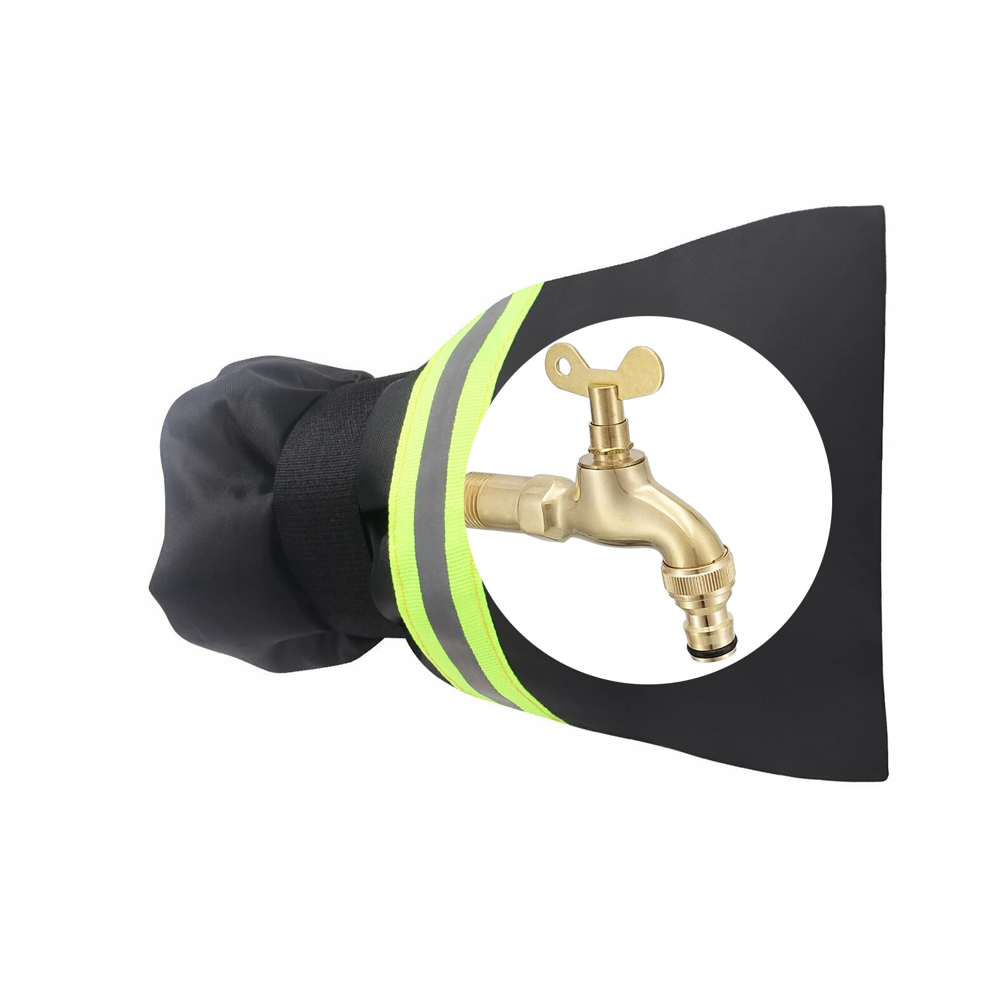 Outside Tap Covers for Winter, Tap Cover with Reflective Strip, Thickened Outdoor Tap Cover Jacket Insulated Protector from Frost Freezing(22 * 18 * 5cm, Black)