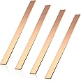 Gisafai 4 Pieces C110 Copper Flat Bar 1/8" x 1" x 12" Long Solid Copper Bus Bar Stock Plate Mill Stock Bus Solid Metal Sheets for Crafting Jewelry Repairs Enameling Electrical