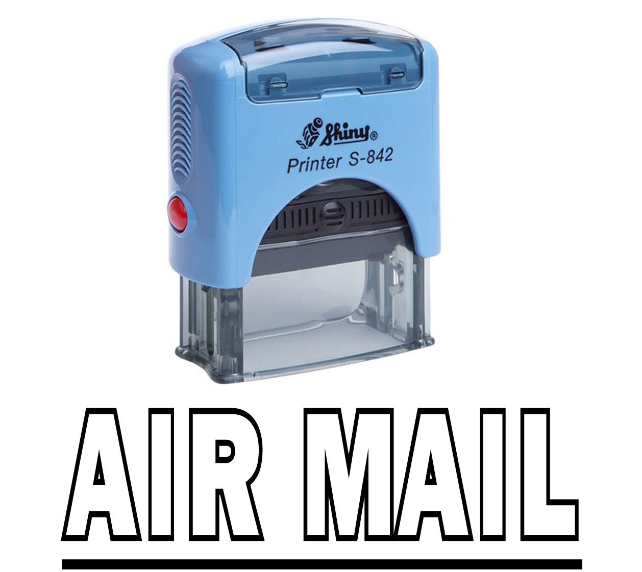 Printtoo AIR Mail Self Inking Rubber Stamp Office Stationery Custom Shiny Stamp