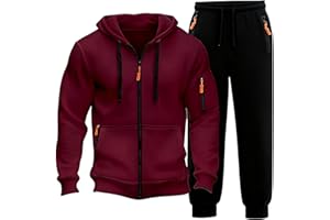 Mens Track Suits 2 Piece Set Long Sleeve Zip Y2k Jacket and Sweatpants Casual Running Jogging Sport Comfort Suit Sets