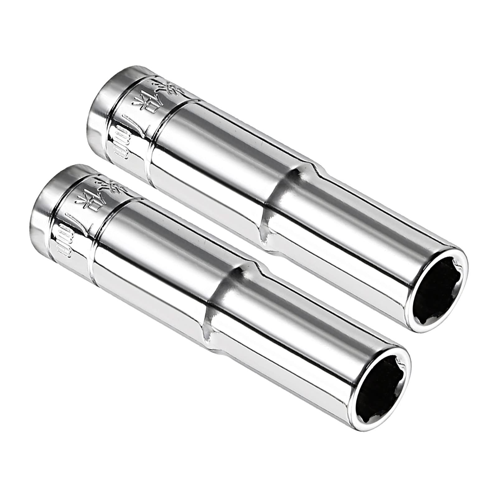 Kozelo 2pcs 6 Point Deep Socket - [1/4 Inch x 7mm] Square Drive for Car Mechanical Equipment Repair Use, CR-V Steel Metric Sizes
