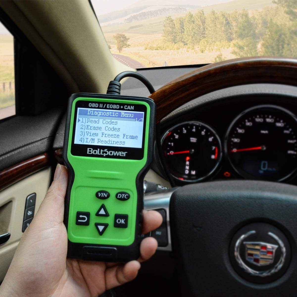 Bolt Power OBD2 Scanner Code Reader, Read and Erase Fault Codes, Automotive Car Emission Monitor, Check Engine Light CAN Diagnostic OBD II Scan Tool for Japanese, European, American Automobiles